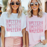 T-shirt Retro Western Cowgirl Bachelorette fête nuptiale<br><div class="desc">Retro Western Cowgirl Bachelorette Bridal Party Tee</div>