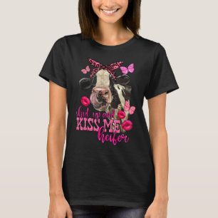 T-shirt Retro Western Valentine's Day Pink Cow Love Butter