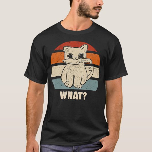 T-shirt Retro What Cat Knife Meow Kitty Funny Cats Mom And (Devant)