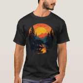 T-shirt Retro Wildlife Forest Bear Outdoors Nature (Devant)