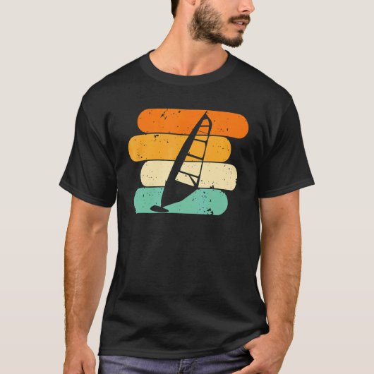 T-shirt Retro Windsurfing Surfing Surfer Kitesurfer Windsu (Devant)
