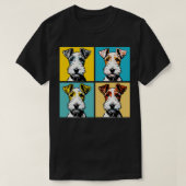 T-shirt Retro Wire Fox Terrier Art Cute Chiot (Design devant)