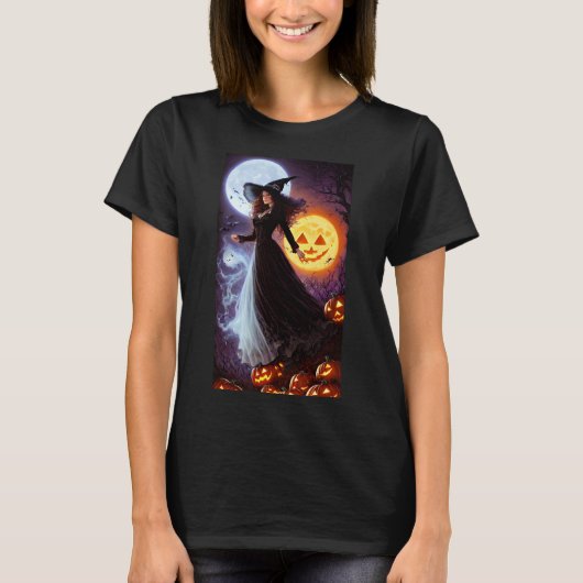 T-shirt rétro Witch Hallween (Devant)