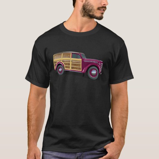T-shirt Retro woody wagon delivery truck  (Devant)