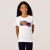 T-Shirt Retro woody wagon delivery truck  (Devant entier)