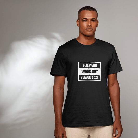 T-shirt Retro Work out Saison 20XX noir