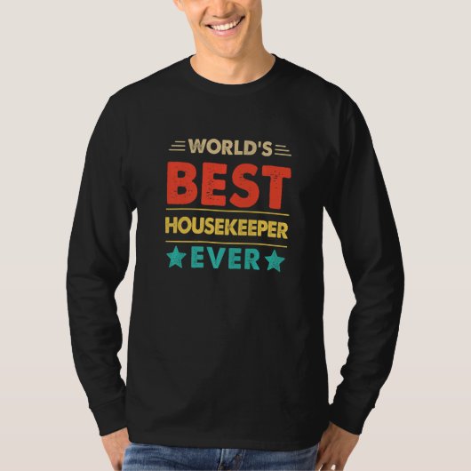 T-shirt Retro World's Best Housekeeper Ever   (Devant)