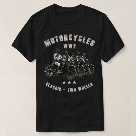T-shirt Retro WWII Classic Motorcycle WW2 (Design devant)