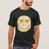 T-shirt Retro Yellow Happy Face Checkered Pattern Smile Fa (Devant)