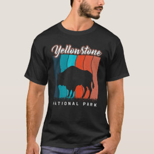 T-shirt Retro Yellowstone National Park US Bison Buffalo V