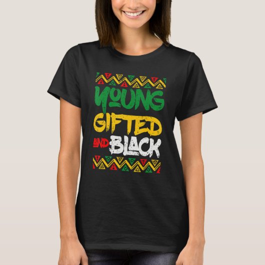 T-shirt Retro Young Gifted And Black History Month African (Devant)