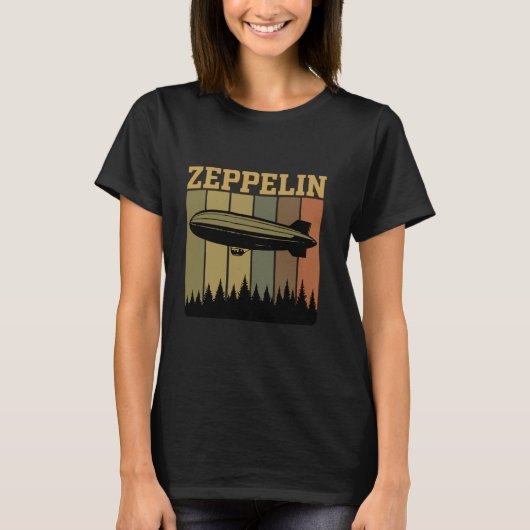 T-shirt Retro Zeppelin 70s 80s Dirigible Airship Zepelin Z (Devant)