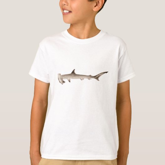 T-shirt Rétros requins de poisson-marteau d'illustration (Devant)