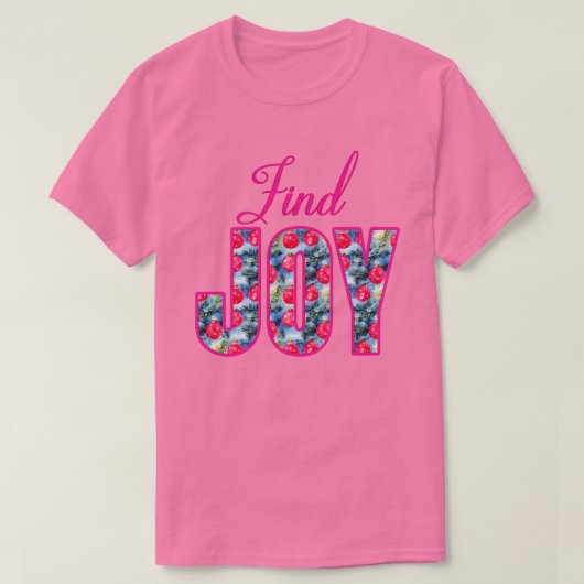 T-shirt Retrouvez JOY Word Art en rose Fuchsia et vert Tur (Design devant)