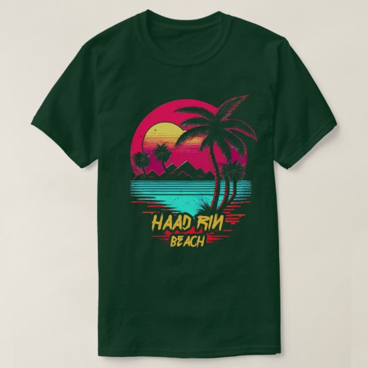 T-shirt Retrowave Beach Haad Rin Beach (Design devant)