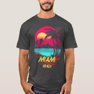 T-shirt Retrowave Beach Miami Beach
