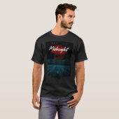 T-shirt Rétrowave Midnight Sunset Road Synthwave Glitch Ef (Devant entier)