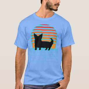 T-shirt Retrowave Pembroke Welsh Corgi style années 80 Syn