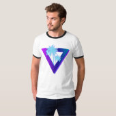 T-SHIRT RETROWAVE SYNTHWAVE PALMIERS TRIANGLE SONNERIE (Devant entier)