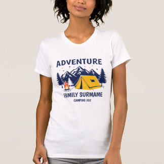 T-shirt Réunion de camping familial aventureux en montagne