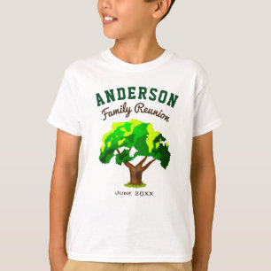 T-shirt Réunion de famille avec nom personnalisé Arbre Ver