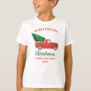 T-shirt Réunion de famille de Noël Camion rouge personnali