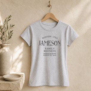 T-shirt Réunion de famille personnalisée Classic Arch Scri