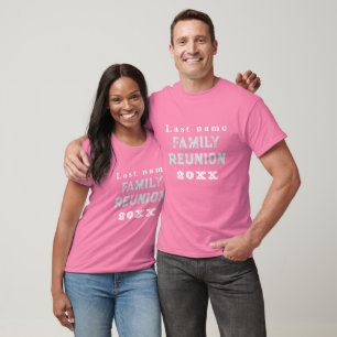T-shirt Réunion de famille personnalisée rose