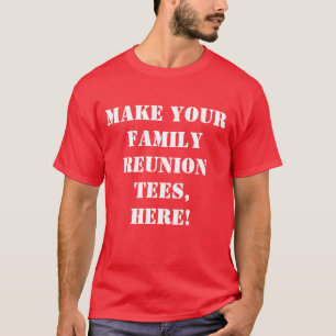 T-shirt Réunion de famille personnalisée rouge. Créez votr