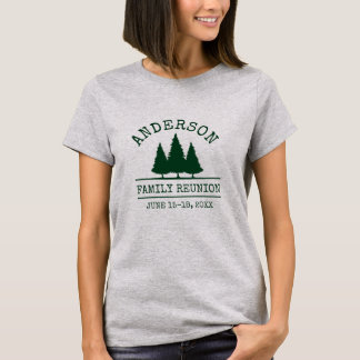 T-shirt Réunion de famille Pins rustiques Arbres Gris fémi