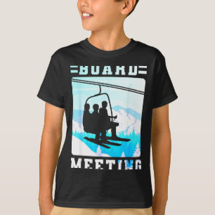 T-shirt Réunion de planche de snowboard skieur de remontée