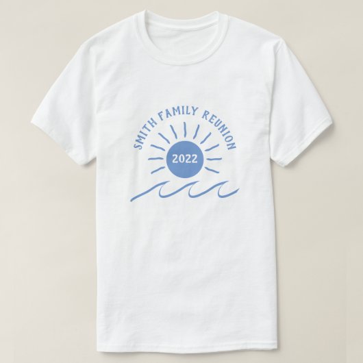 T-shirt Réunion en famille - Extérieur - Soleil à la plage (Design devant)