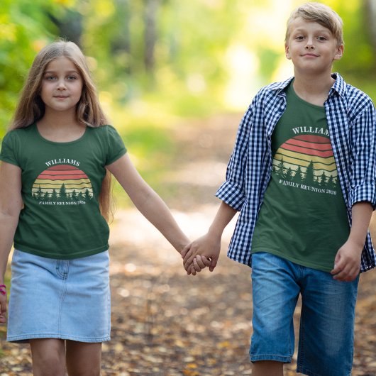 T-shirt Réunion en famille Forêt sur mesure Camping Voyage