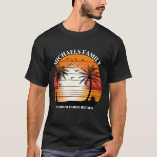 T-shirt Réunion en famille Summer Sunset Beach Palm