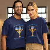 T-shirt Réunion familiale Hanoukka Menorah personnalisée