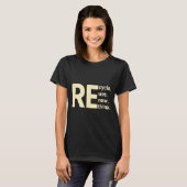 T-shirt Réutiliser le cycle, nouvelle pensée, message éco (Devant entier)