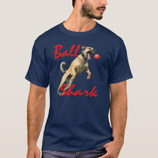 T-shirt Rev fait sur commande Malinois Ball Shark (Devant)