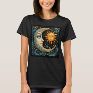 T-shirt Rêve céleste fantasque : Lune et Soleil.