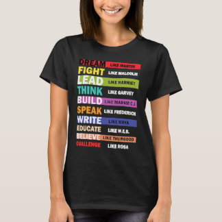 T-shirt Rêve Comme Martin Leaders African Pride Black Hist
