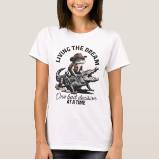T-shirt Rêve de cow-boy à cheval sur un alligator grenouil