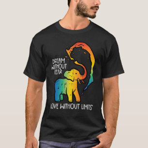 T-shirt Rêve d'éléphant gay sans crainte Rainbow Pride Lgb