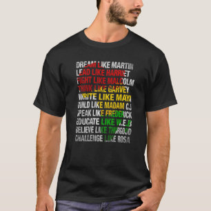 T-shirt Rêve Du Mois De L'Histoire Noire Comme Martin Diri