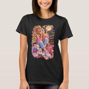 T-shirt Rêve Grand Travail Dur Reste Gentil Fille Blonde L
