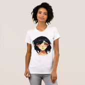 T-shirt Rêve romantique d'Anime : Beauté de Haired Bleu (Devant entier)