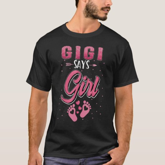 T-shirt Reveal Genre Gigi Dit Girl Baby Matching Family (Devant)