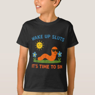 T-shirt Réveille-toi S C'est le moment de pécher Humour ad