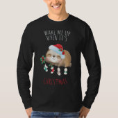 T-shirt Réveillez-moi quand c'est Noël mignon Sloth Snow G (Devant)