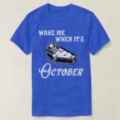 T-shirt Réveillez-moi quand son squelette octobre automne (Design devant)