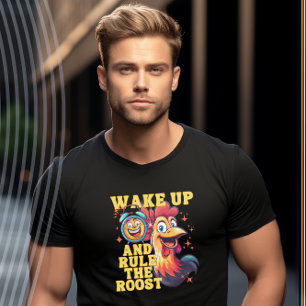 T-shirt Réveillez-vous et réglez le Roost drôle Rooster