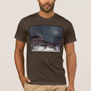 T-shirt Réveillon de Noël victorien en calèche d'hiver